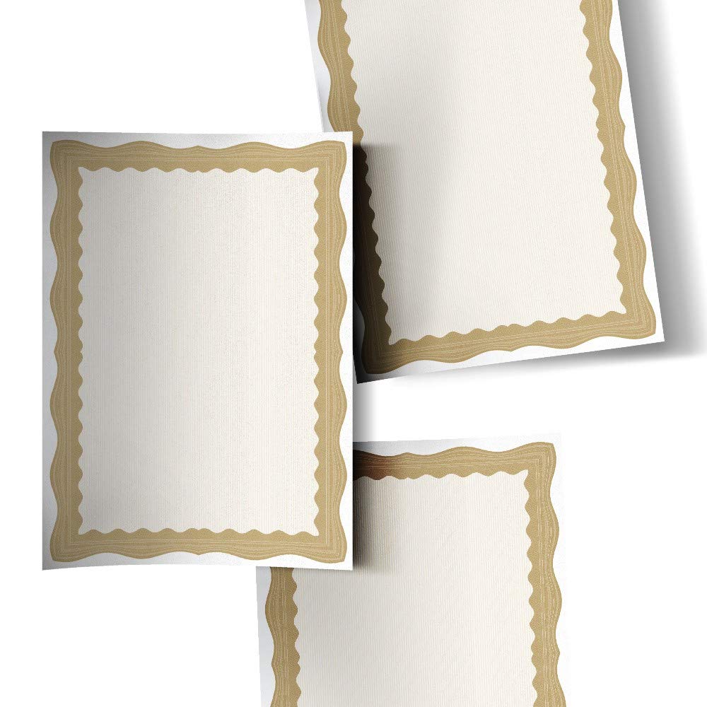 Computer Craft A4 Certificate Papers with Foil Seals, 90gsm, Bronze Wave [Pack of 60]