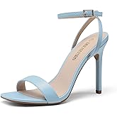 DREAM PAIRS Women’s High Stilettos Open Square Toe Ankle Strap Heels Sexy Comfort Strappy Dress Shoes Wedding Bridal Pumps Sandals