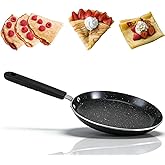 Nonstick Crepe Pan,6/8/10inch Flat Skillet Tortilla Pan,Crepe Pancake Pan Round Shape Aluminum Alloy Portable Griddle Pancake Maker Pan(6inch)