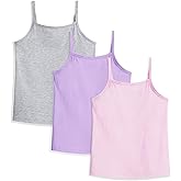 Auranso Girls Undershirts Toddler Camisole Adjustable Straps Cami Dance Tank Tops 3 Pack