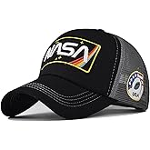 BAIMORE NASA Hat Baseball Cap Mesh Snap Back Adjustable Patchwork Outdoor Sports Cap