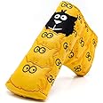 Barudan Golf Putter Cover Blade Putter Cover Golf Club Headcover Magnetic for Scotty Cameron Select Newport 2 Yellow Synthetic Leather Thick for Golfer Protect Golf Clubs Protector for Men Kids