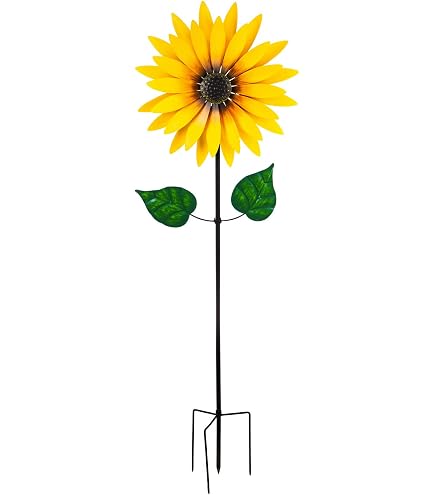 Campana De Viento Decorativa Con Forma De Girasol - Adorno De Jardín De Aleación, Color Amarillo, Para Exteriores