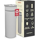Asobu 20oz Ceramic Lined Insulated Water Bottle for Hot and Cold Drinks with 2-in-1 lid - Durable Travel Bottle with Leak-Proof Lid, Double-Wall Stainless Steel, Keeps Flavors True