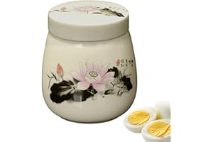 2 Pcs Coddled Egg Cups, Vintage Ceramic Soft Boiled Eggs Cooker, 220ml Porcelain Tableware, Coddle Egg Coddler Cups with Lids