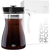Simple Modern Cold Brew Coffee &amp; Tea, Airtight Pitcher | 1.5 Q | Black | Simple Steep Reusable Fine Mesh Filter, Stainless Steel | Fits Fridge Door, Top-Rack Dishwasher Safe, 48oz, Midnight Black