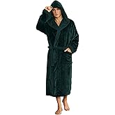 U2SKIIN Mens Hooded Robe, Plush Robes for Men Long Fleece Bathrobe