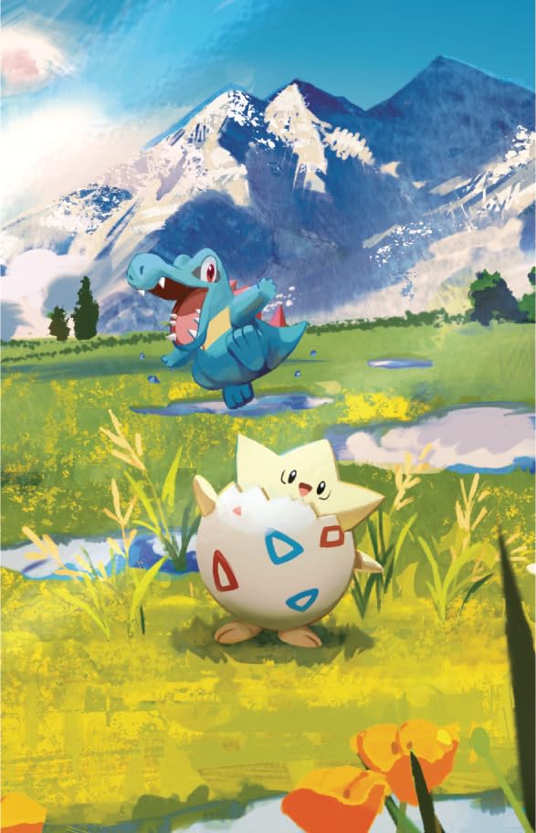 Pokémon-Sammelkartenspiel: Mini-Tin-Box Mega-Entwicklung – Erhabene Helden: Togepi und Karnimani (1 Stickerbogen, 1 Pokémon-Bildkarte und 2 Boosterpacks) 3