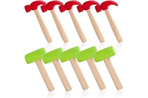 Nagpew 10 Pack Kids Hammer Toy, Wooden Small Simulation Maintenance Tools, Pretend Play Educational Toys for Teens Girls Boys School Games Supplies