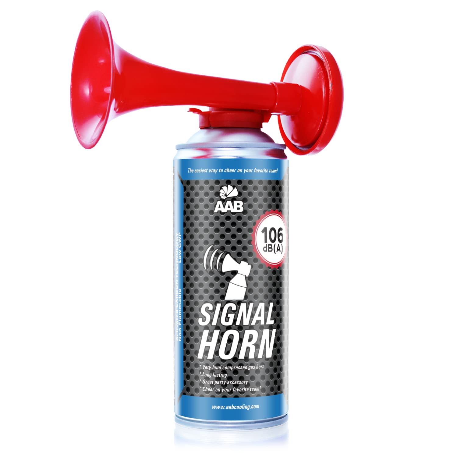 AABCOOLING Signal Horn - Loud Air Horn, Air Blower, Fog Horn, Long Lasting Football Horn, Sport Accessory, Supporters Horn, Fan Noisemaker, Up to 120 Short Sound Signals