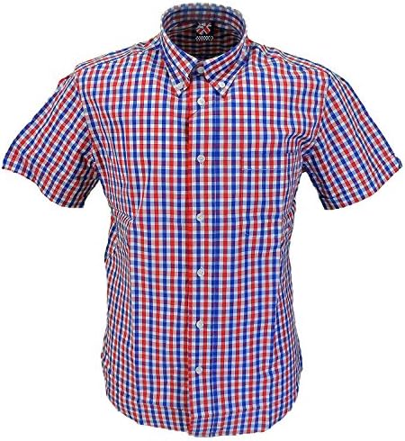 Warrior UK Men´s Short Sleeve Retro Button-Down Shirt Fawkes Skin Mod Punk (X-Large (XL) Slim-Fit)