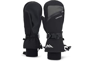 Caracaleap Winter Ski Mittens for Men Women Cold Weather- Warm Snowboard Mittens Gloves Waterproof Snow Sports Mitts Gloves