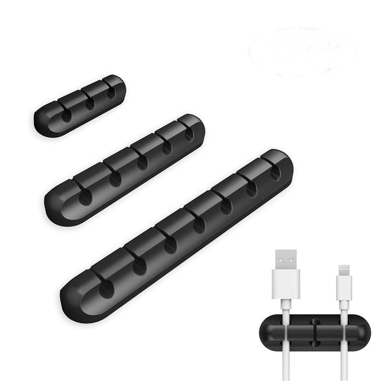 Cable Clips Cord Management Organizer, Adhesive Hooks, Wire Cord Holder for Power Cords and Charging Accessory Cables, Mouse Cable, PC, Office and Home (set)