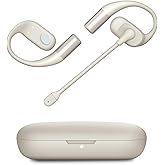 Emerson NoiseZero Open-Ear Earphones w/Charging Case and USB-C Cable, Smart AI 100dB ENC Microphone Cancelling 99.999% Noise, Max Privacy, Wireless Bluetooth Earbuds, IPX4, Gym, Work, Travel - White