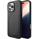 ZAGG Luxe Snap Case for iPhone 16 Pro Max - MagSafe Wireless Charging, 10ft Drop Protection, Eco-Friendly, Graphene Reinforced, Ripple Design, Black