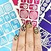 Nail Art Stencils Stickers Vinyl - 'Swirl Collection' 433 Guides Kit - 23 Shapes: Waves, Curvy & More Adhesives Stripe Patterns Designs in 3 Sheets Supplies Tape Foil Decals Craft Gift