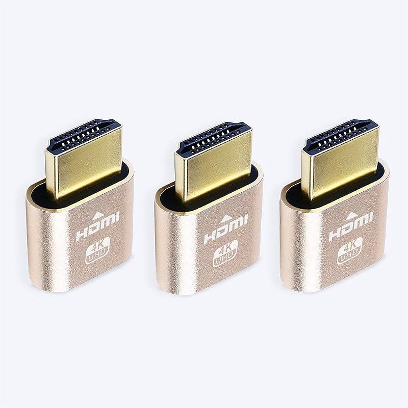 DTECH HDMI Dummy Plug 4K Display Emulator 3 Pack Headless EDID