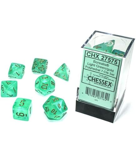 Chessex - Mega Hedral - Nebula - Nocturnal - Turquoise - Luminary - Set