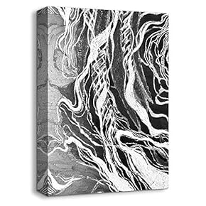 Canvas Wall Art Abstract Ink Painting Artwork for Home Prints Framed - 12x18 inches