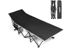 Overmont Portable Folding Camping Cot - 28” Extra Wide Portable Sleeping Cot Load 550 LBS with Carry Bag for Outdoor Travel H