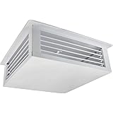 GSW 24” White Powder Coated 4-Way Adjustable Metal Diffuser for Evaporative/Swamp Cooler, 26” Mounting Edge (24"x24"x6")