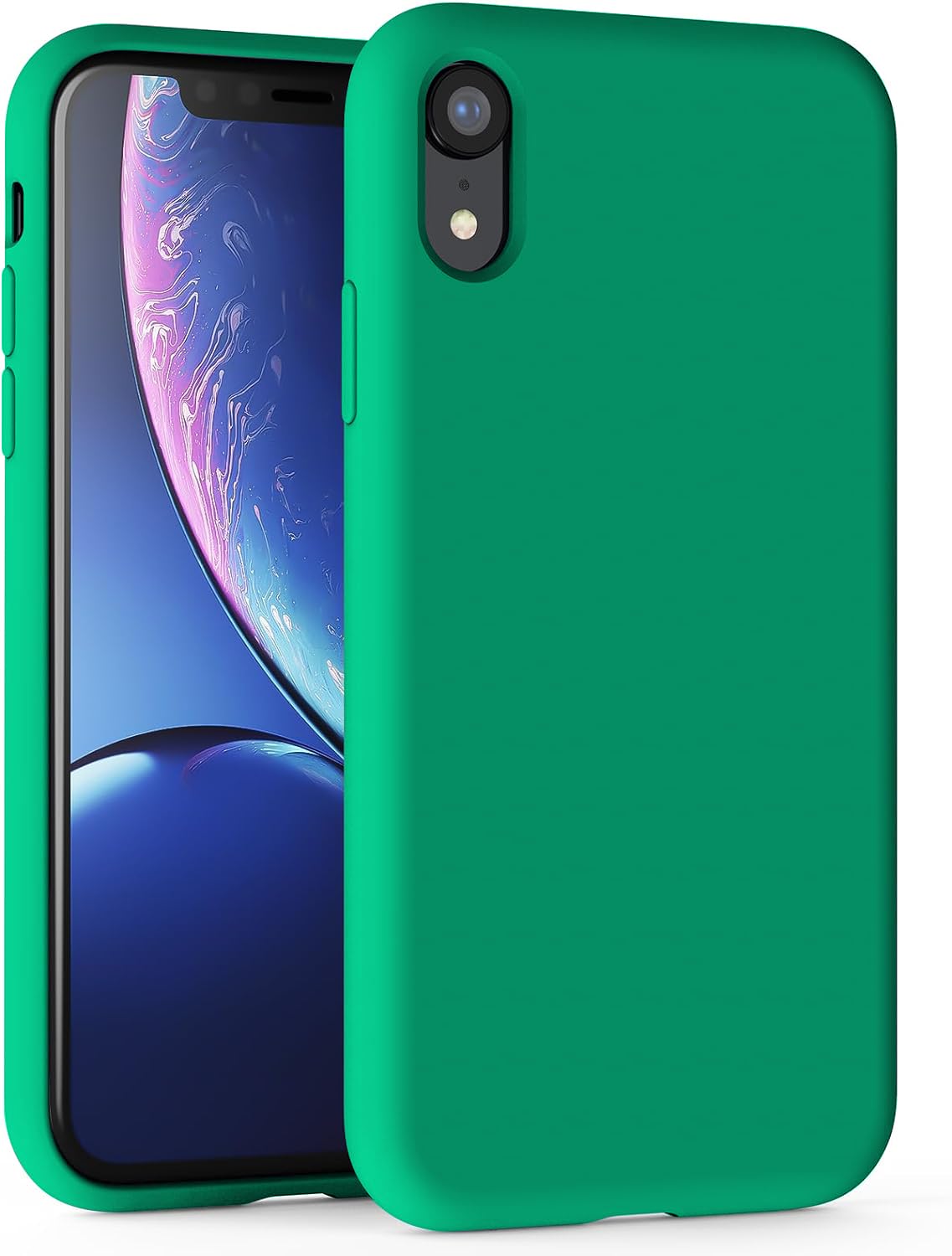 TAXXOE Silicone Case with iPhone XR Case Soft Ultra Slim Protective Shockproof Liquid Silicone Phone Case,Anti-Scratch Microfiber Lining，6.1 inch-Verdant Green — image 1