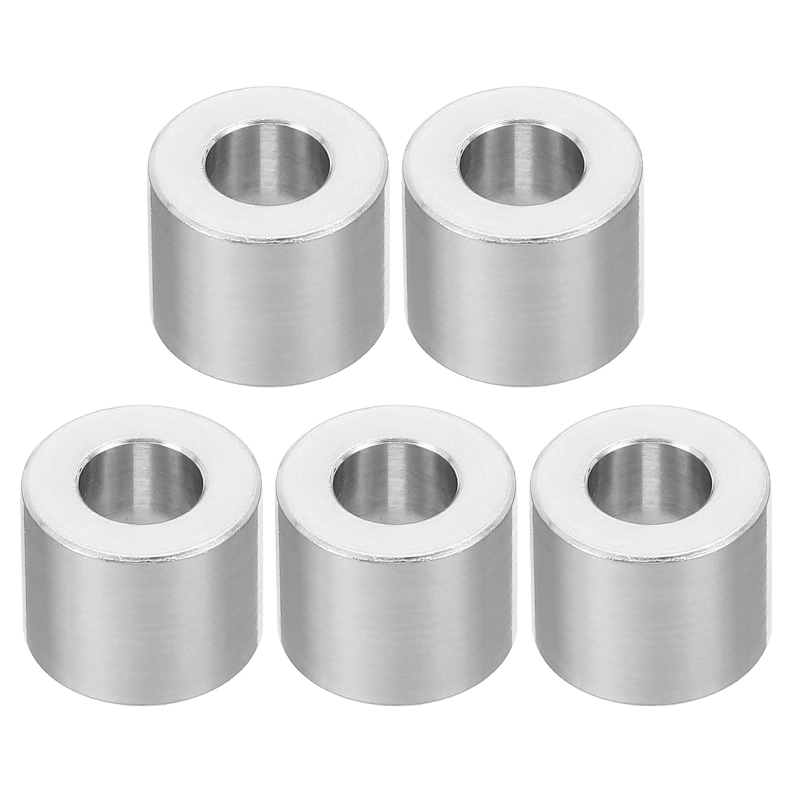 PATIKIL M6 Aluminum Spacers, 5Pcs Metal Spacer Aluminum Round 6.2mm ID x 12mm OD x 10mm L Thickness Aluminum Spacer 1/4in ID Screw Standoff for 1/4" or M6 Screw Bolts