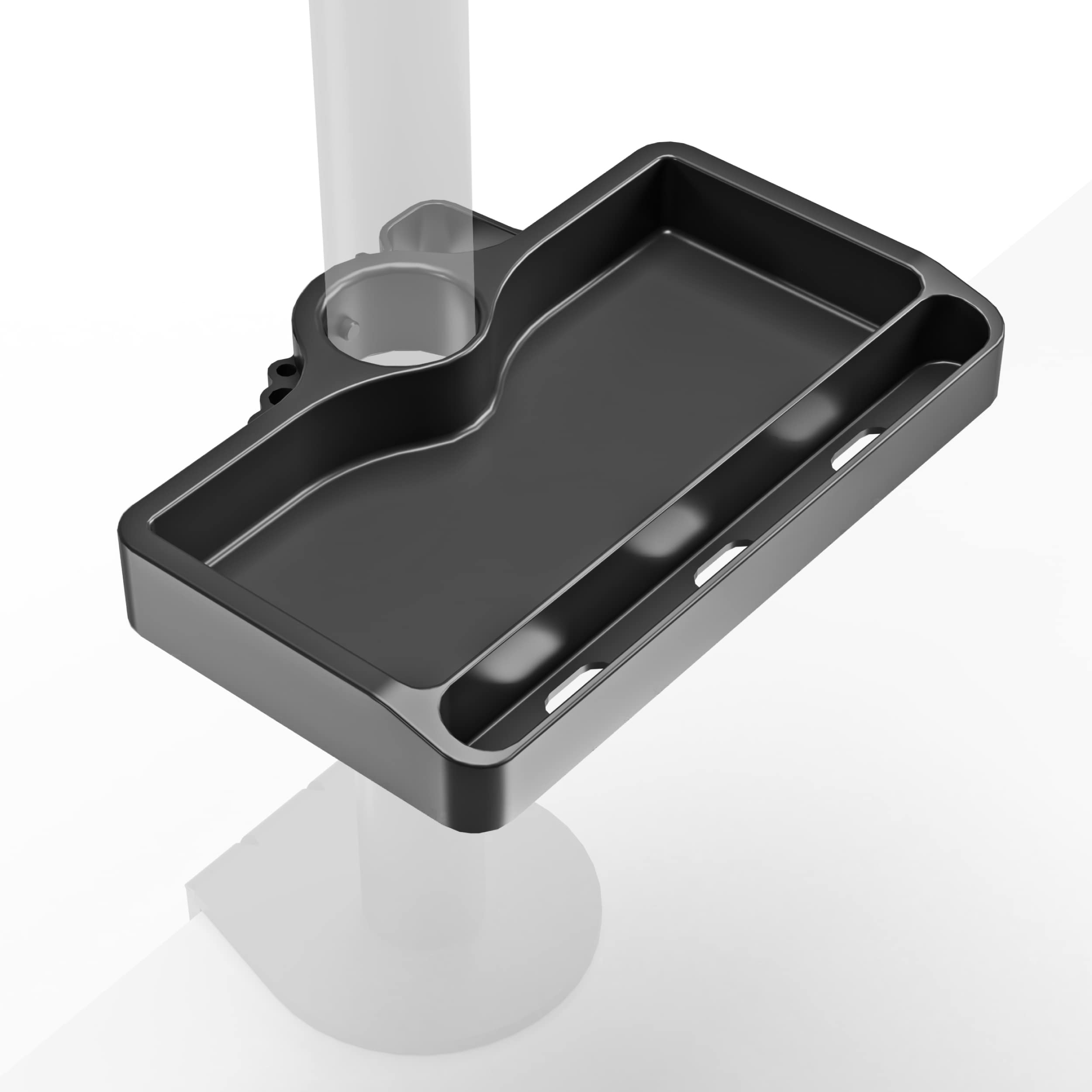 ONKRON Clamp Shelf Organiser 30-35 mm Pole Diameter For Monitor Arm - Screen Shelf for D101E D121E D208E D221E /G70 G140 G280 /PT2 PT3 /TS1220 TS5065 Desk Supplies Organisers A35-B Black