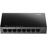 Cudy 8 Port Gigabit Metal Fanless Unmanaged Ethernet Switch, GS108 | 8x GbE RJ45, 16 Gbps capacity, 170m Cat5e reach, loop prevention, IGMP snooping, silent SPCC body, tabletop/wall install