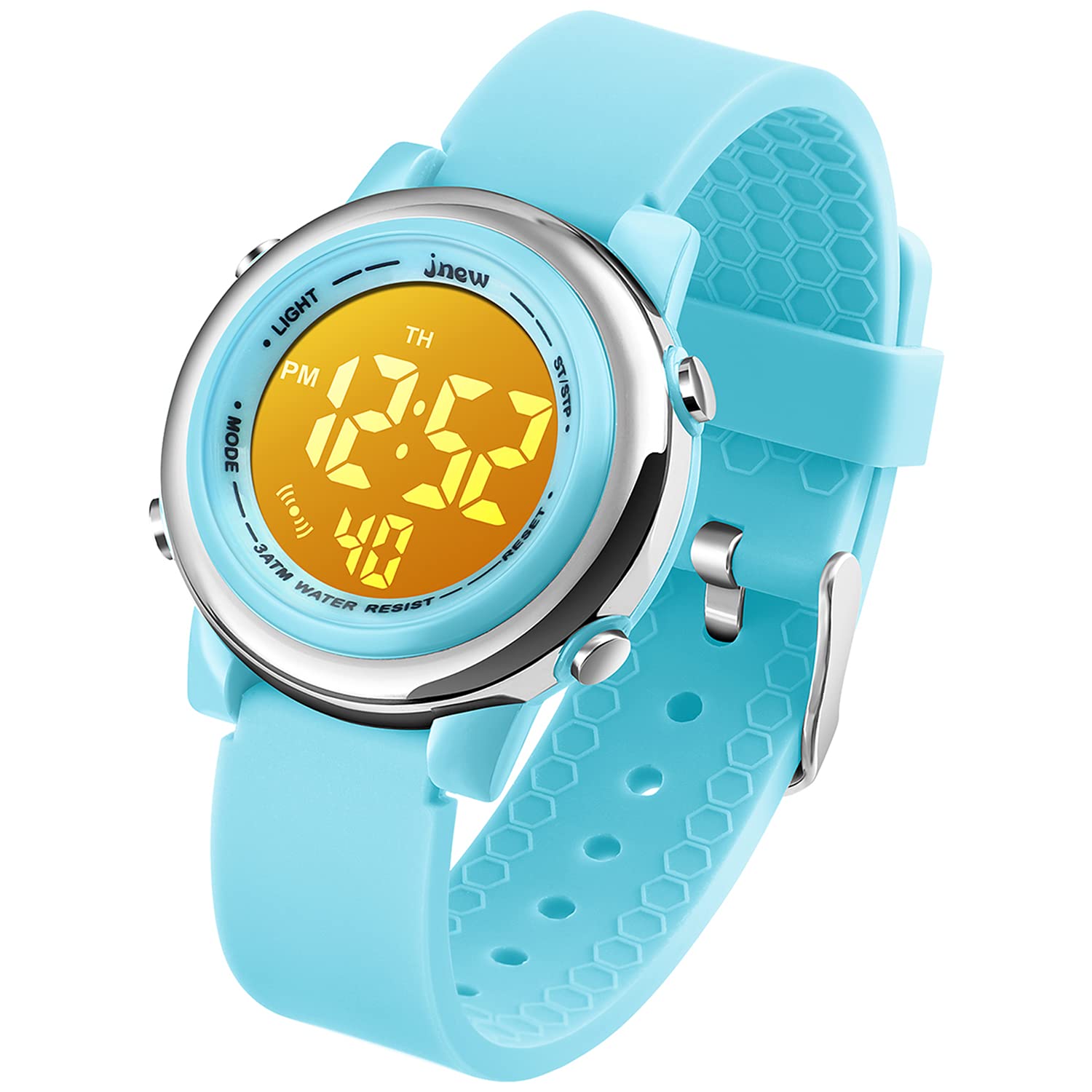 VenSten Girls Digital Watch - Kids Sports Waterproof Electrical Outdoor Stopwatch Alarm 7 Color LED Luminescent Watches for Youth Girl