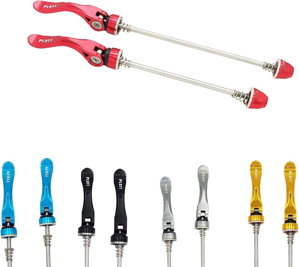 PLATT Bike Quick Release Skewers Front Rear 100mm 135mm Red Pair