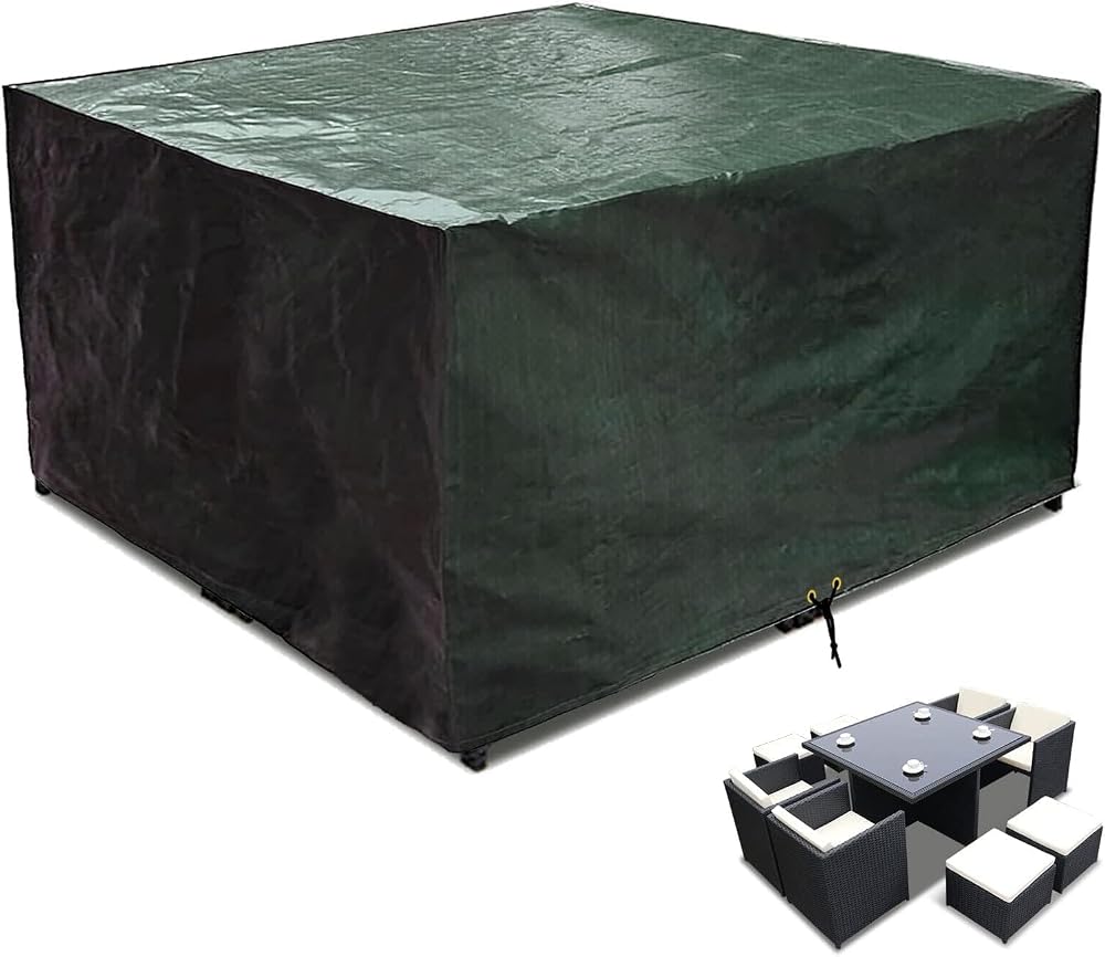 RICHIE Waterproof Garden Table Cover 250x250x90 cm Green