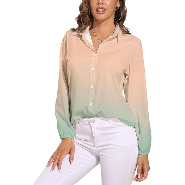 売れ筋商品|||パルフォイス シャツ レディース トップス BOLINHO - Button-down blouse - bright multicolor Orange Pink Red Gradient-389 Womens Shirts Button Down