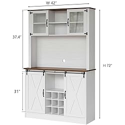 4ever2buy Farmhouse Coffee Bar Cabinet with Sliding
