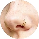 Spiral Nose Ring Hoop - Handmade Sterling Silver Double Spiral Nose Piercing - Thin Hypoallergenic 20 Gauge Wire 7mm Nose Piercing Jewelry