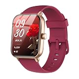 Quican Smart Watches for Women/Men, Smart Watch for Android Phones and iPhone Compatible, Alexa Built-in, 1.8" Fitness Watches for Women, IP68 Waterproof/Bluetooth Call, Heart Rate/Sleep Monitor, Red