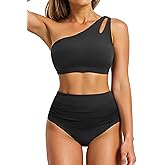 Women High Waisted Bikini - One Shoulder Bathing Suit Tummy Control Two Piece Swimsuit 2025