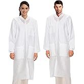 MEDICAL NATION 10 Disposable Lab Coats - White Lab Coat for Women Men, Knee Length, Comfortable and Durable White Coat | Perfect For Use in Hospitals, Pharmacies, Labs, Clinics, at Home | Extra Small