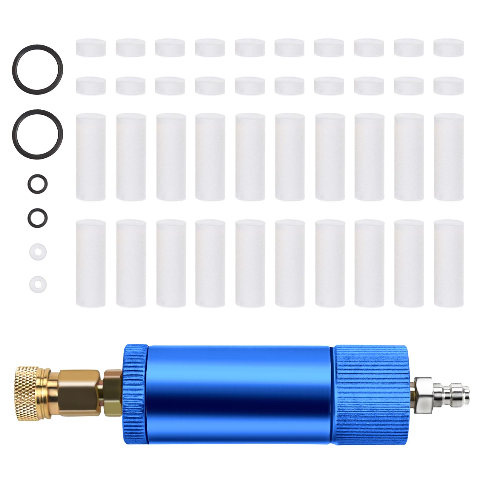 VerRich PCP Hand Pump Air Filter Water-Oil Separator with Female and Male Quick Connect for High Pressure Air Compressor Pump 30Mpa Blue — image 1