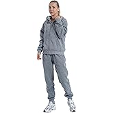 LeeHanTon Sherpa Zipper Womens Sweatsuits Active Jogging Fleece 2 Pieces Hoodie and Pants Winter Outfit Sets