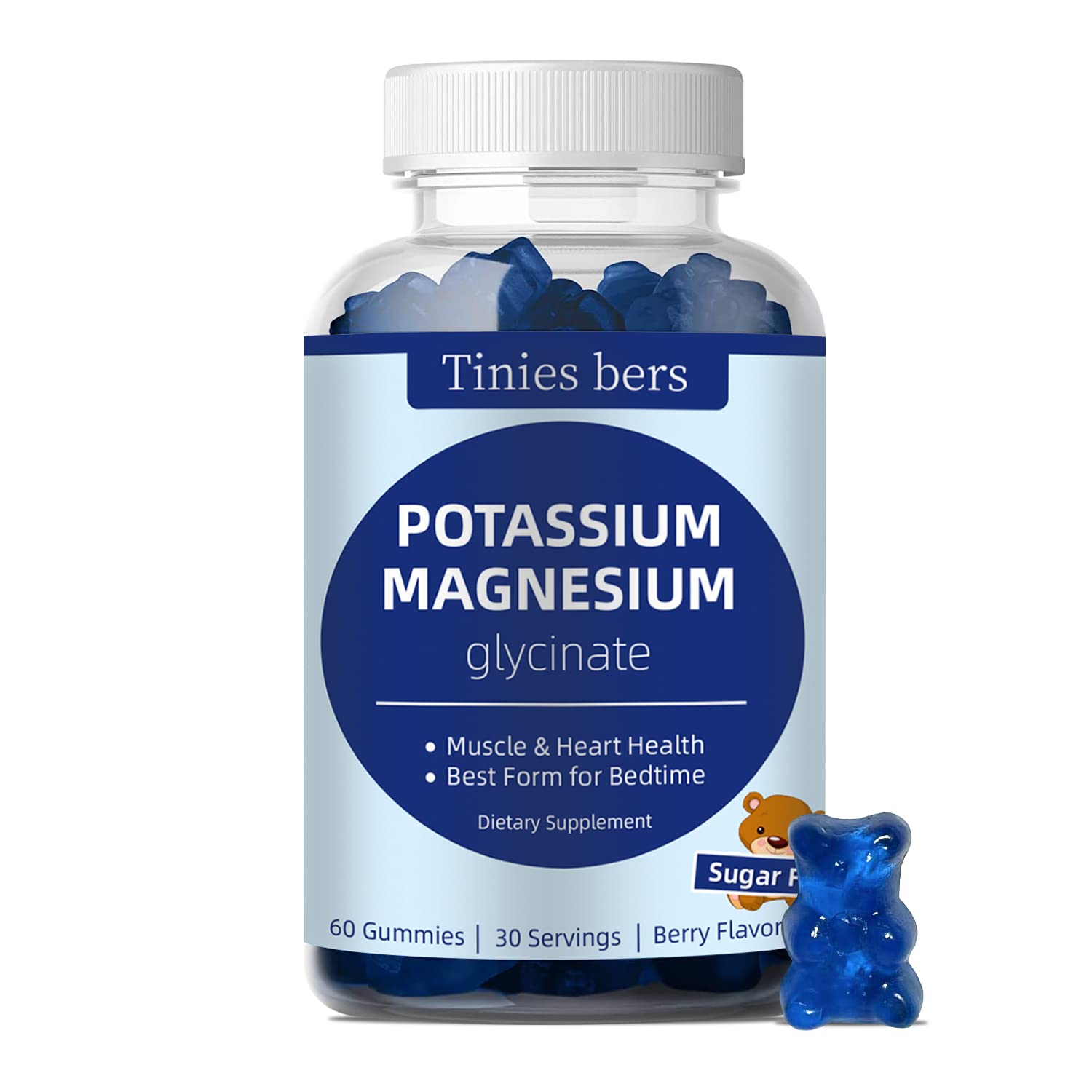 Magnesium Threonate Gummies 500mg and Potassium Magnesium Gummies, Sugar Free for Adults and Kids, Fruits Flavor, Vegan, Pectin, Non-GMO, Gulten Free