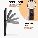 KIBTOY Magnifying Glass with Light and Stand 18 LED Folding Desk Magnifier Black view 6