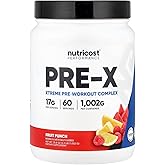 Nutricost Pre-X Xtreme Pre-Workout Complex Powder, Fruit Punch, 60 Servings, Vegetarian, Non-GMO and Gluten Free