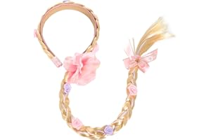 Rabtero Kids Costume Wig, Girls Costume Accessories Rapunzel Braid, Disney Elsa Headband Braid Hairpieces, Rapunzel Princess Dress Up Cosplay Wig for Halloween