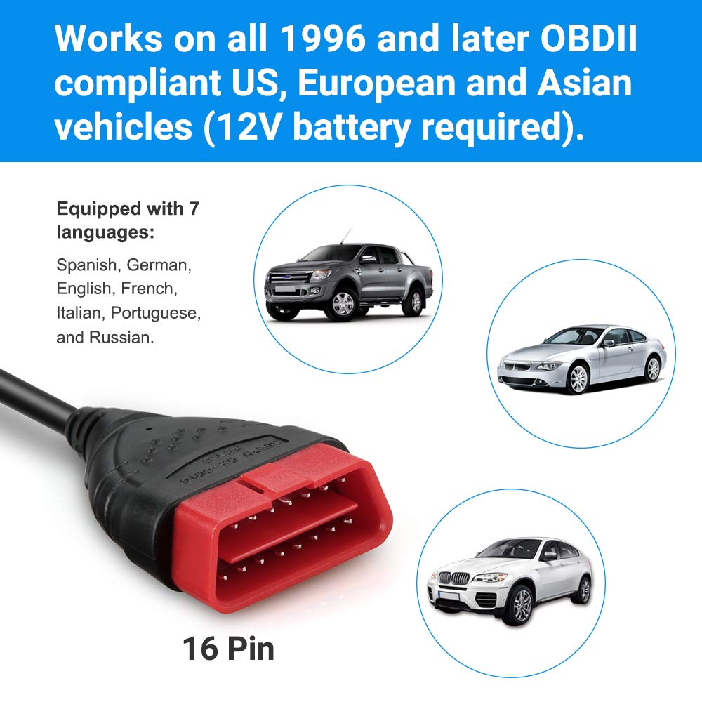 Houzetek OBD2 Scanner, OBD2 Code Reader Upgraded Automotive Car Diagnostic Code Scanner, Professional Engine Fault Code Scan Tool for Most Cars