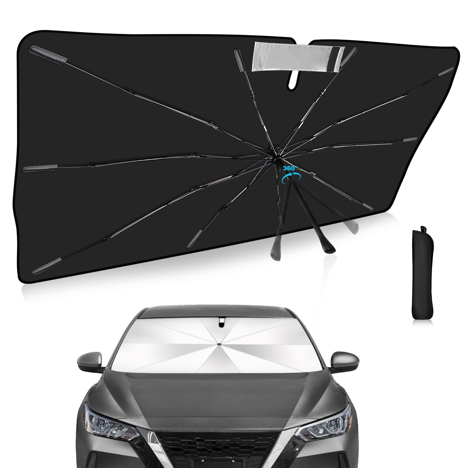 Photo 1 of 2025 Upgrade Windshield Sun Shade Umbrella Custom Fit for Nissan Sentra 2020-2025 Foldable UV Protection Car Cover, Emergency Rain Shield & Dashboard Protector - Durable Auto Accessory