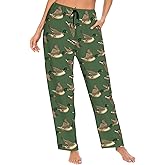 PrelerDIY Women Comfy Pajama Pants Stretch Sleepwear Lounge Pants With Pockets & Drawstring