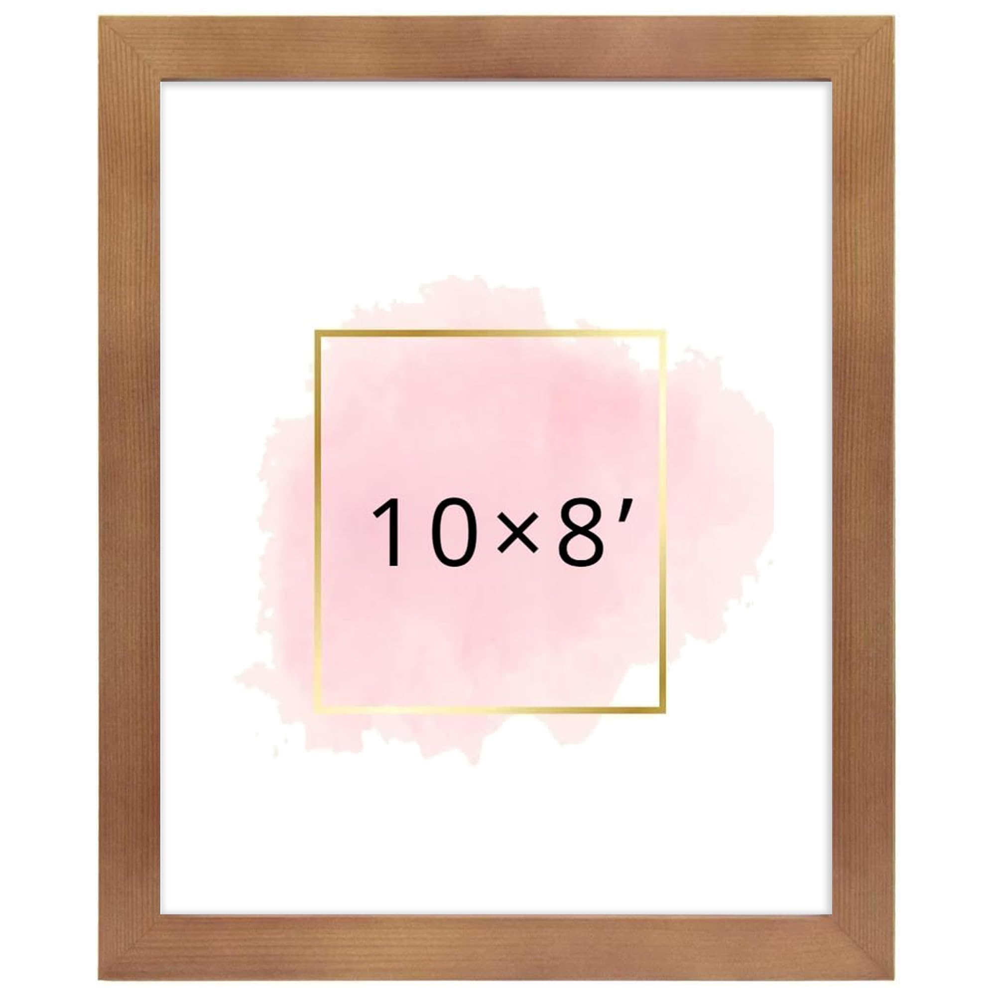 8x10 Inch Wooden Picture Frame - Art Print Poster Frame with Clear Perspex Front, Wall Mount or Tabletop, Ready for Art Prints and Certificates (Brown)