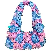 Trendy Pearl Shoulder Purse for Women Small Y2k Tote Bags for Party Rhinestone-Encrusted Designer Handbags