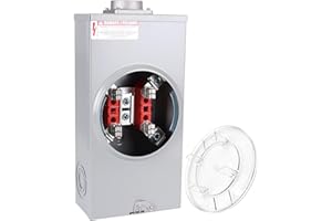 200 Amp Meter Socket, 4 Jaw 600V, Underground/Overhead Meter Socket, 1 Phase 3 Wire Service Entrance Meter Base Ringless Type